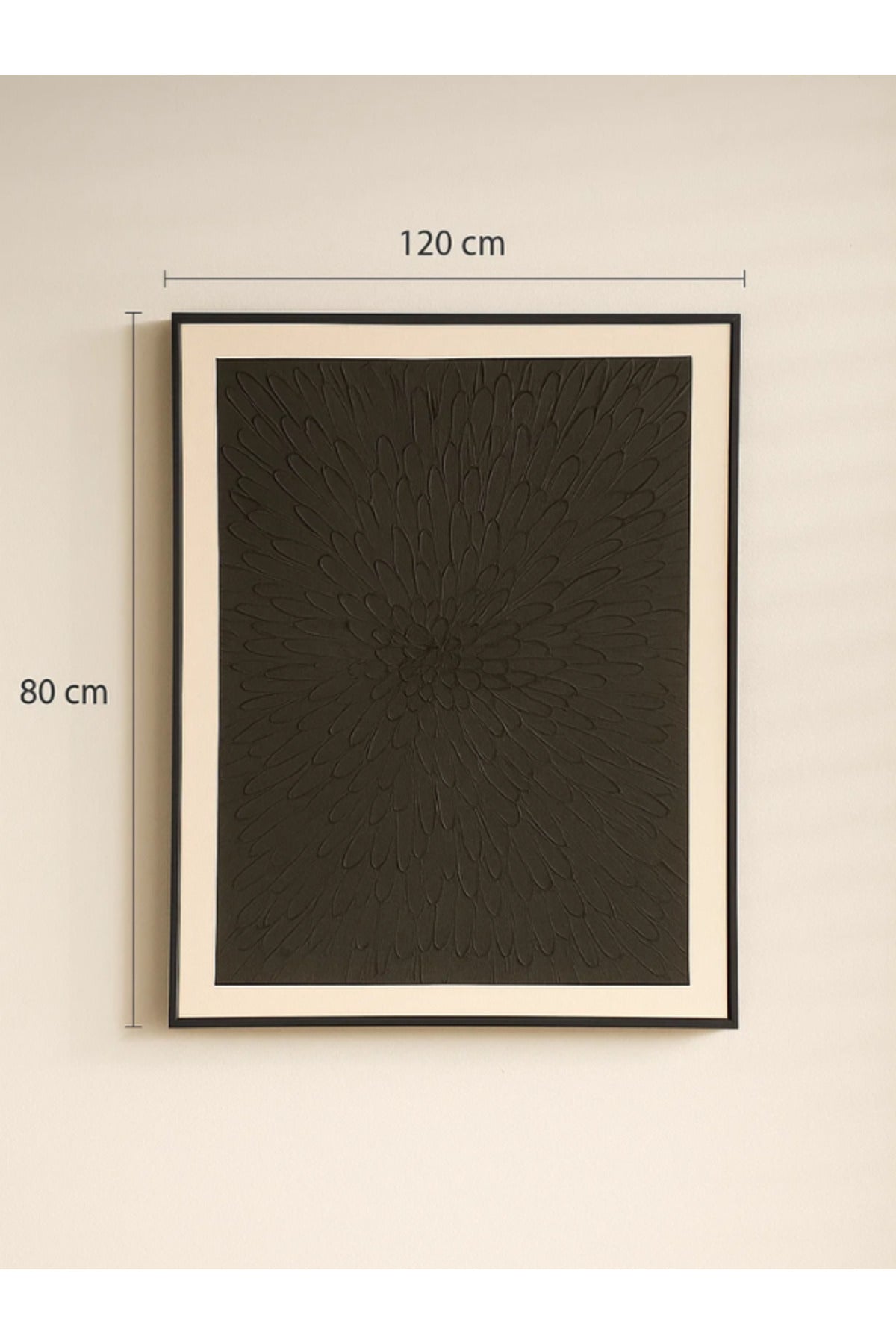 Modern Textured Wall Art Ð 120_80 cm Black Framed Canvas for Contemporary Home DŽcor