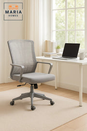 Ergonomic Grey Office Chair with Mesh Back Ð Swivel, Adjustable Height & Lumbar Support