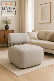 Contemporary Armless Lounge Chair in Light Grey Fabric Ð Minimalist Accent Seating