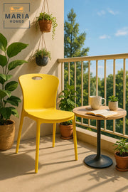 Yellow Plastic Chair Modern Lightweight Armless Chair with Back Handle for Indoor & Outdoor Use