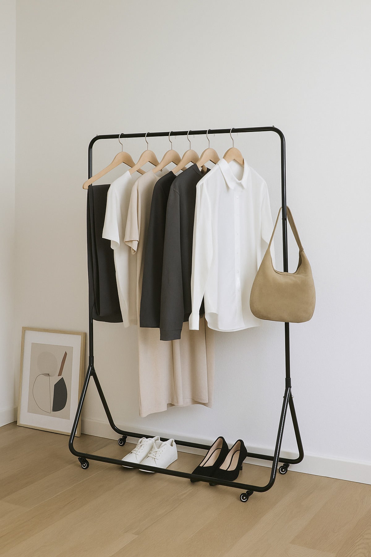 Metal Clothing Rack with Wheels Ð 120_168 cm Heavy Duty Garment Stand