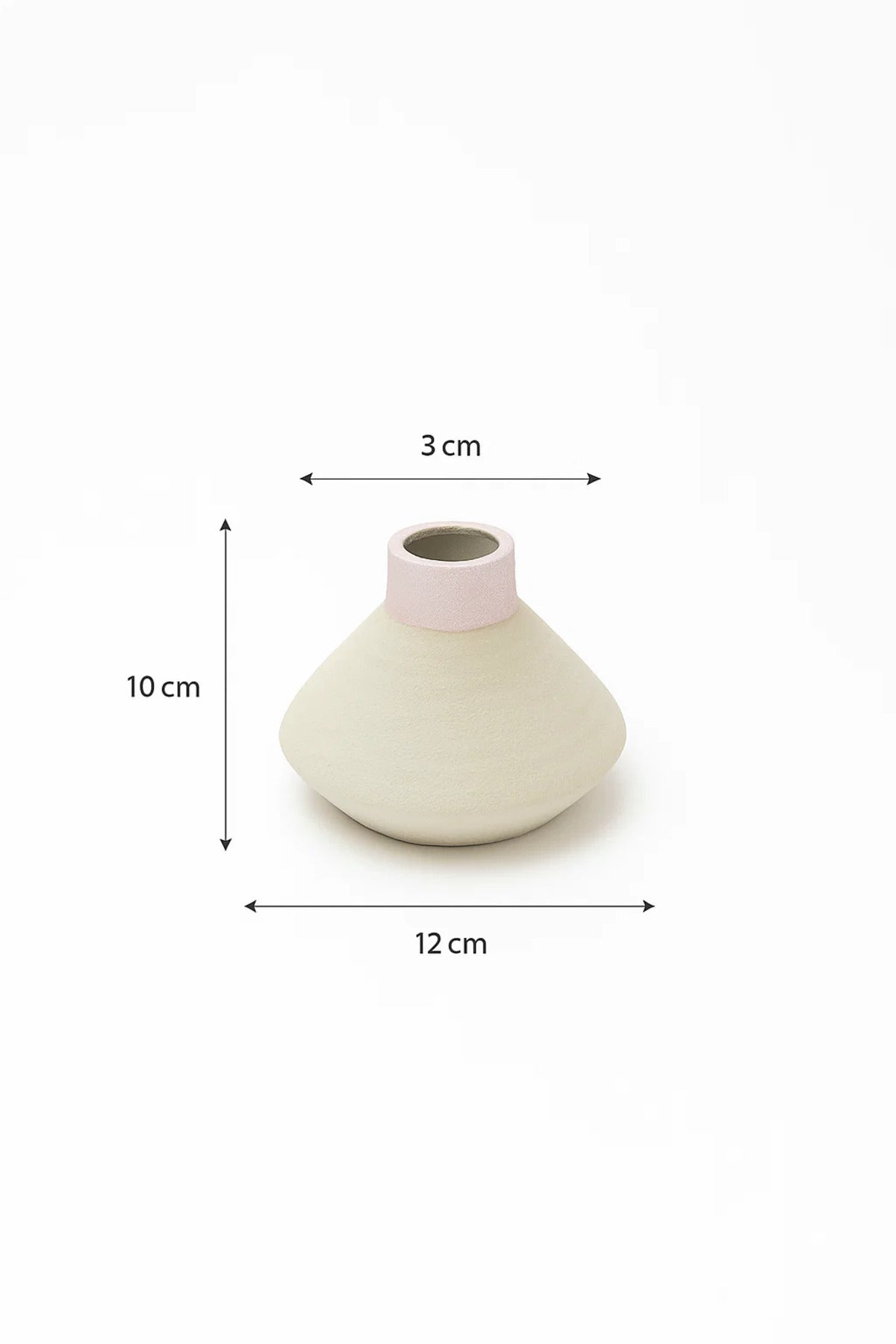 Grey and Pink Ceramic Modern Vase – Minimalist Decorative Flower Pot for Home and Office Décor
