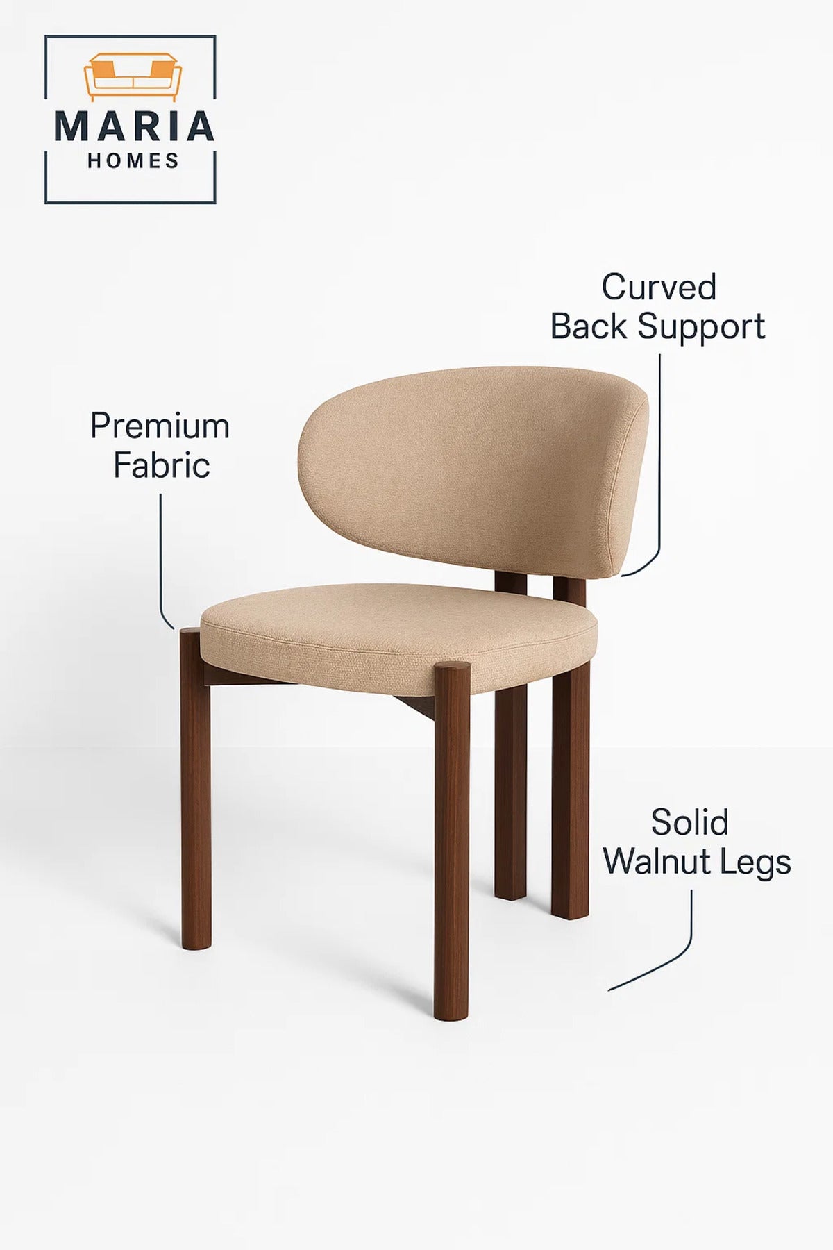 Modern Beige Accent Chair Ð Upholstered Lounge Chair with Walnut Base