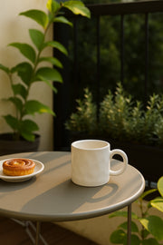 White Ceramic Mug Ð Textured Modern Coffee and Tea Cup