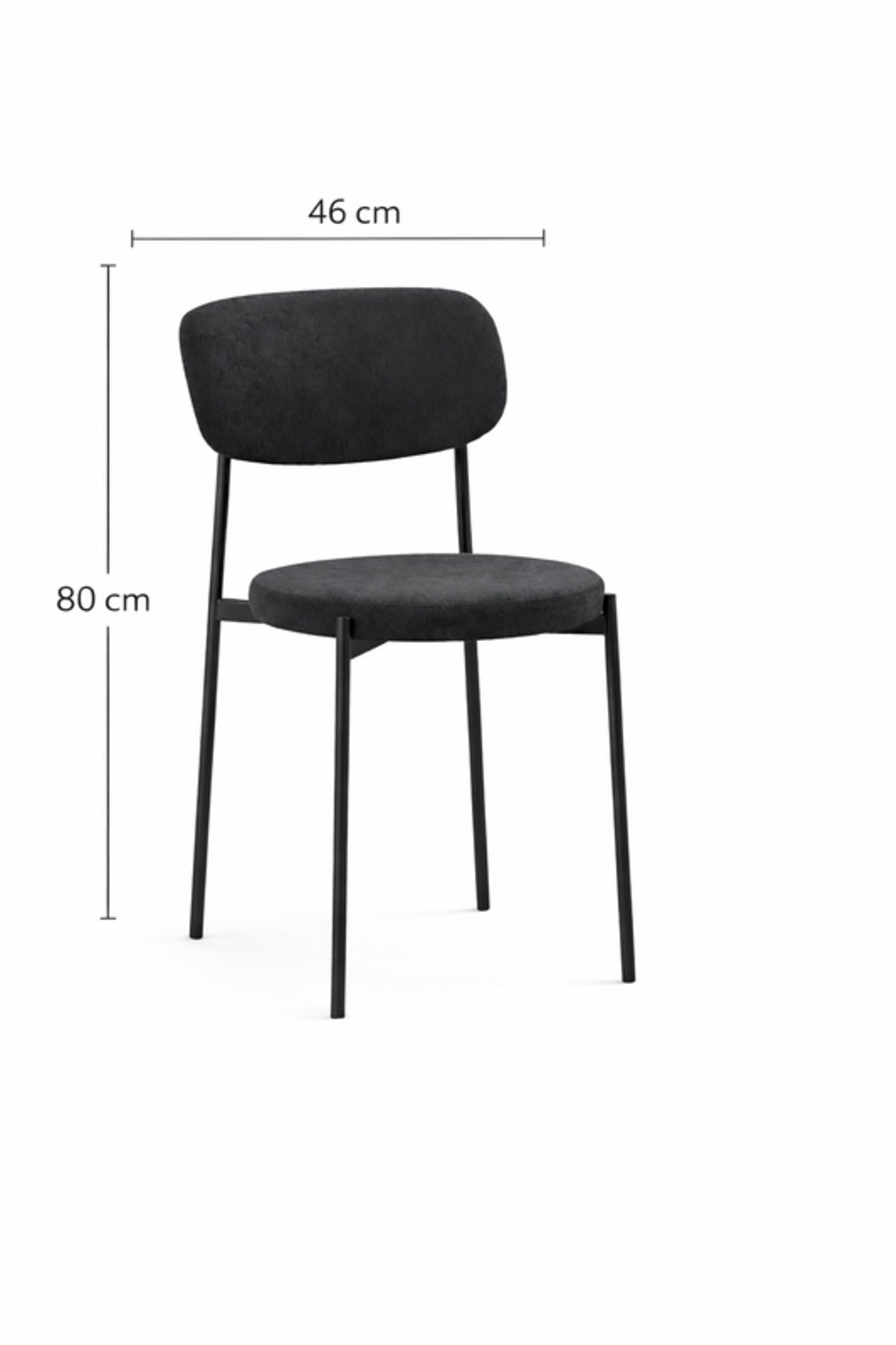 Grey Fabric Dining Chair 80x46x49cm Modern grey fabric dining Kitchen