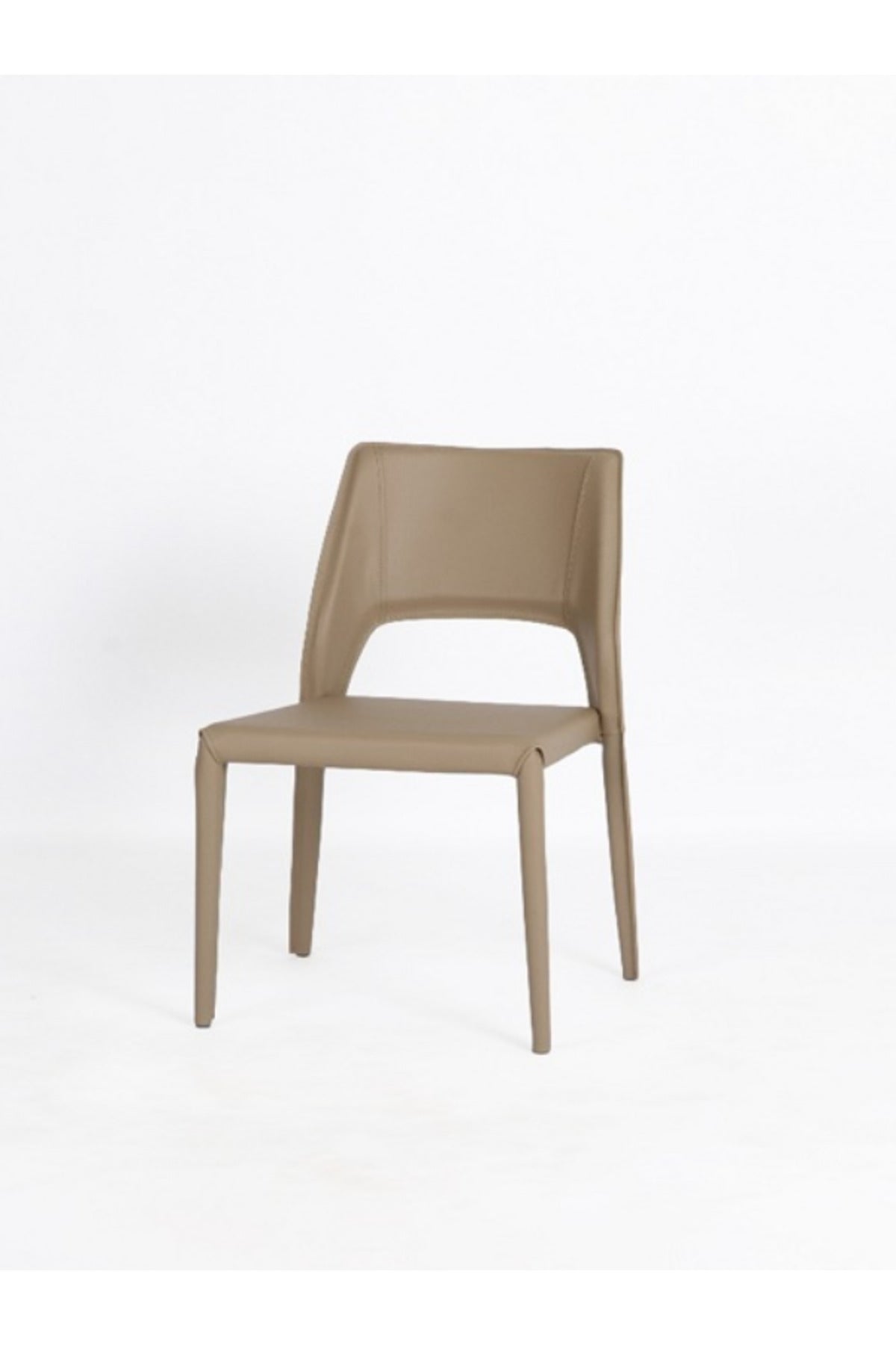 Light Gray PU Leather Dining Chair Ð Modern Minimalist Full Leather Chair for Dining Room & Office