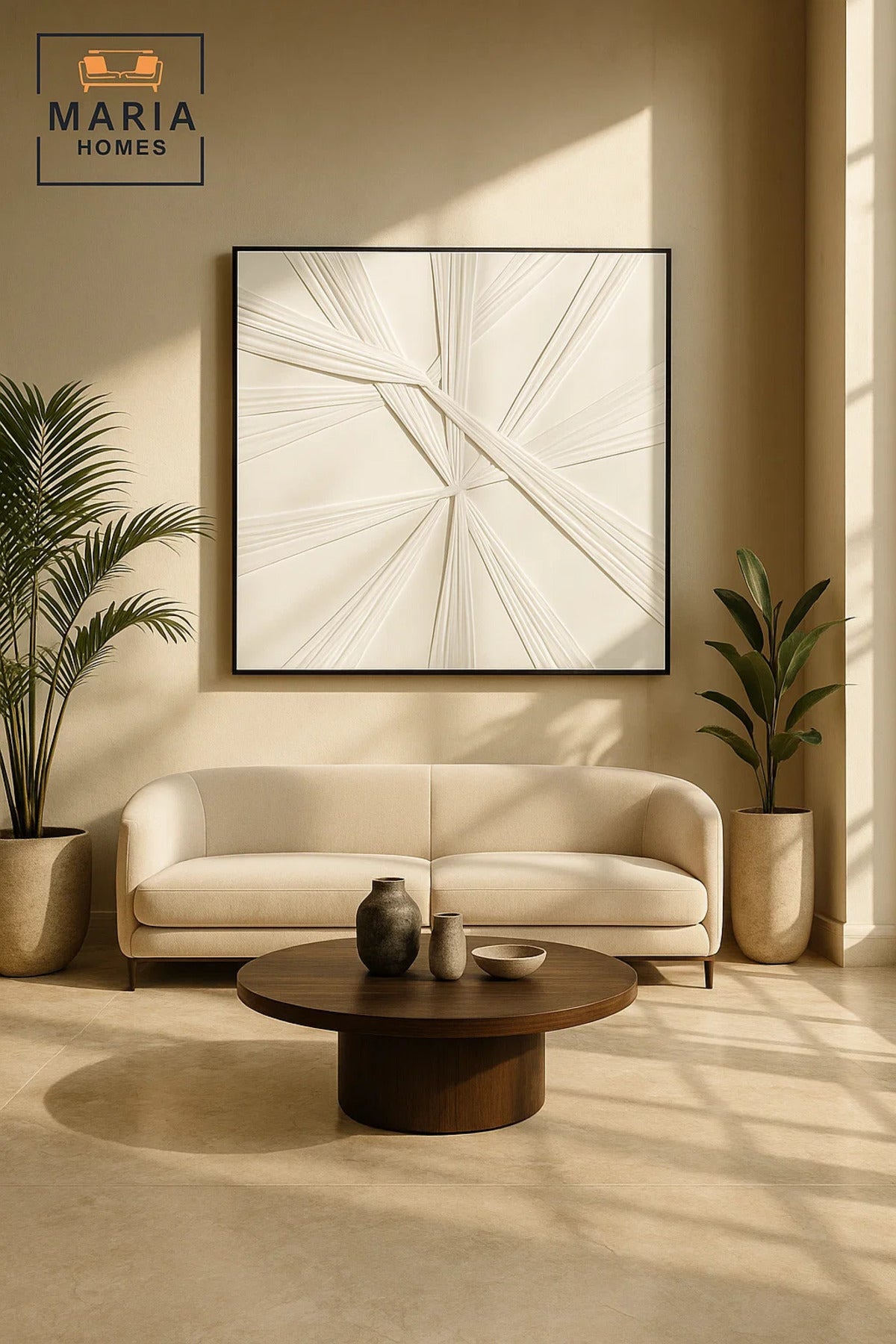 White Abstract Wall Art Modern Minimalist Decor for Living Room Bedroom Office Interior