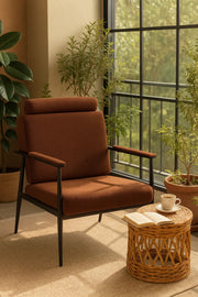 Luxury Coffee Lounge Chair with Headrest for Living Room Office, Modern Premium Comfortable Armchair