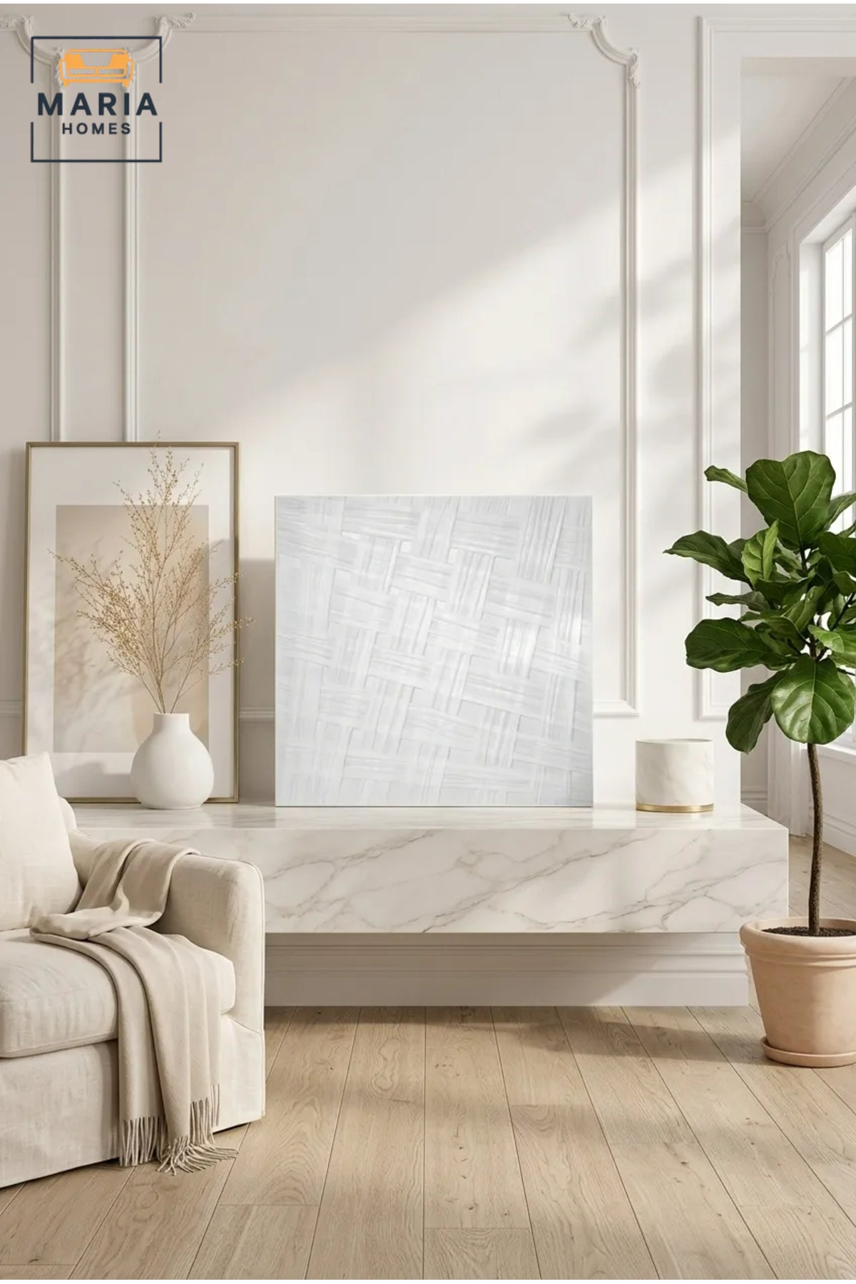 White Woven Textured Wall Art √ê Modern Basket Weave Decorative Panel