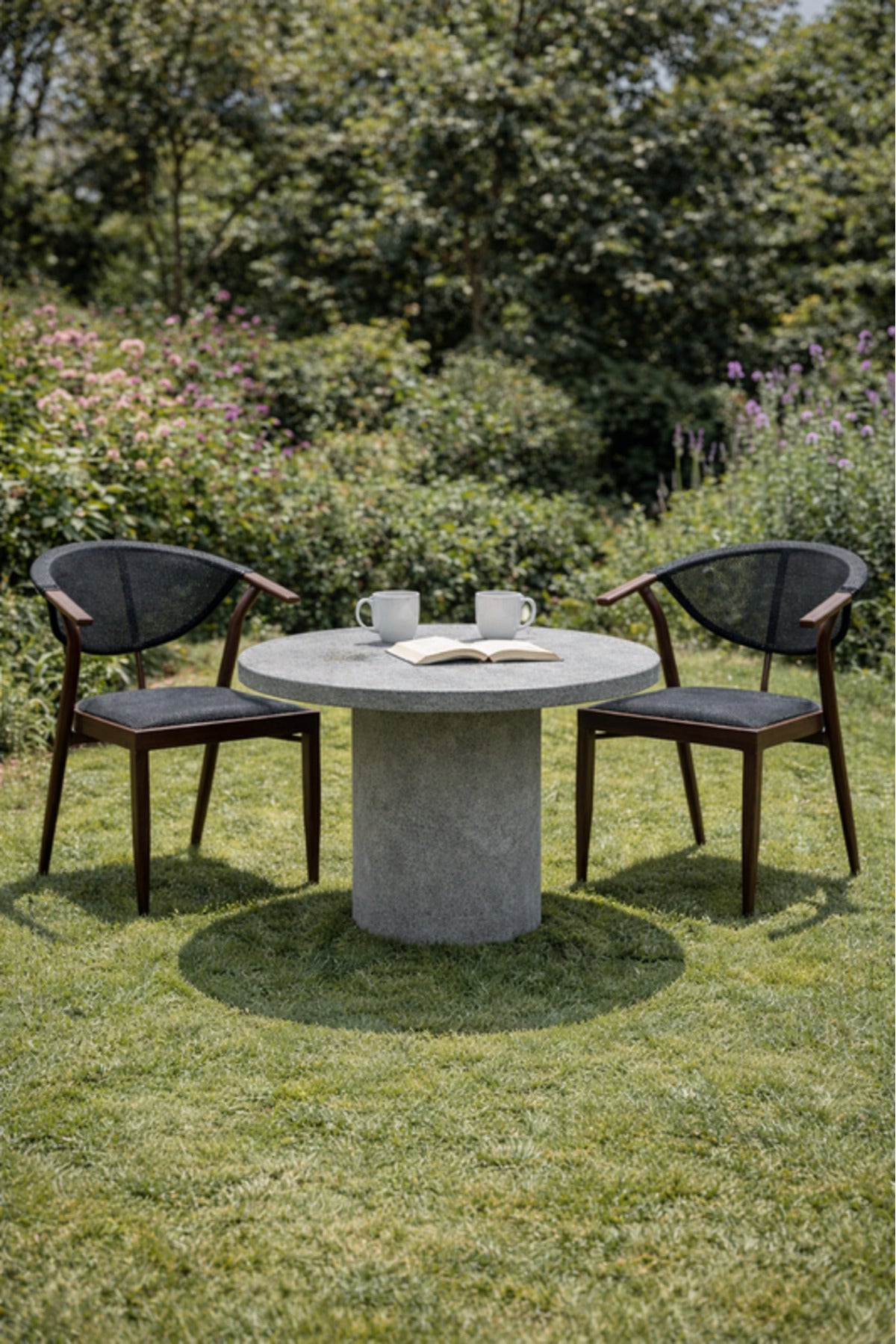 Coffee Modern Dining Chair with Mesh Back and Armrests coffee modern dining Garden