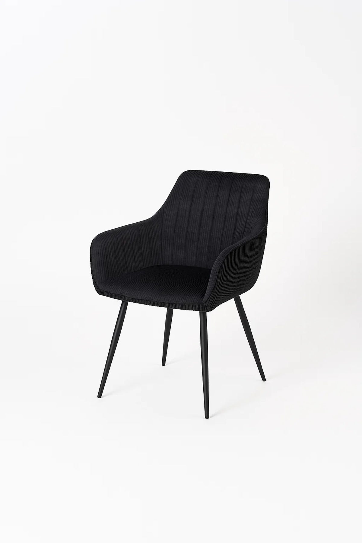 Modern Black Velvet Armchair √ê Stylish Fabric Dining & Office Accent Chair for Living Room