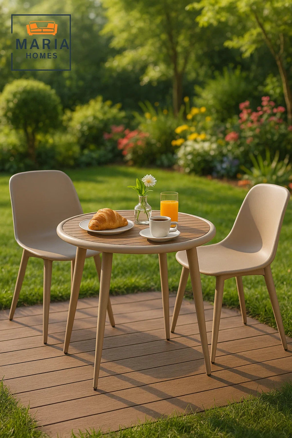 Modern Round Outdoor Table | Patio, Garden, Balcony, Dining, Caf≈Ω Furniture Durable Design