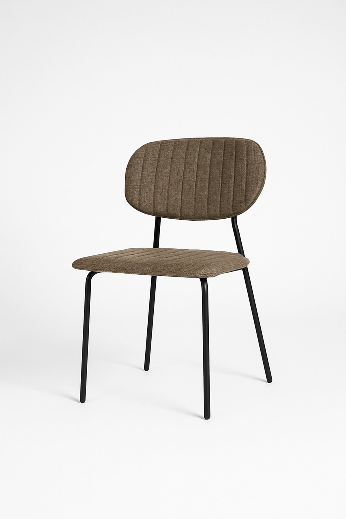 Gray Fabric Dining Chair Ð Modern Minimalist Chair with Black Metal Legs for Dining Room & Office