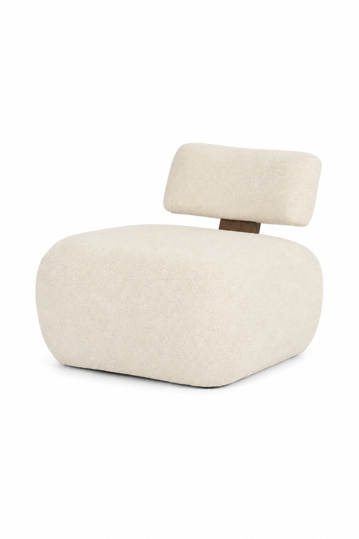 Modern Accent Lounge Chair Cream Upholstered Armchair Comfy Living Room Furniture
