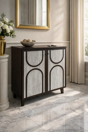 Modern Malaysian Shoe Cabinet 2-Door Storage Organizer Brown Grey Entrance Hallway Stand 80cm