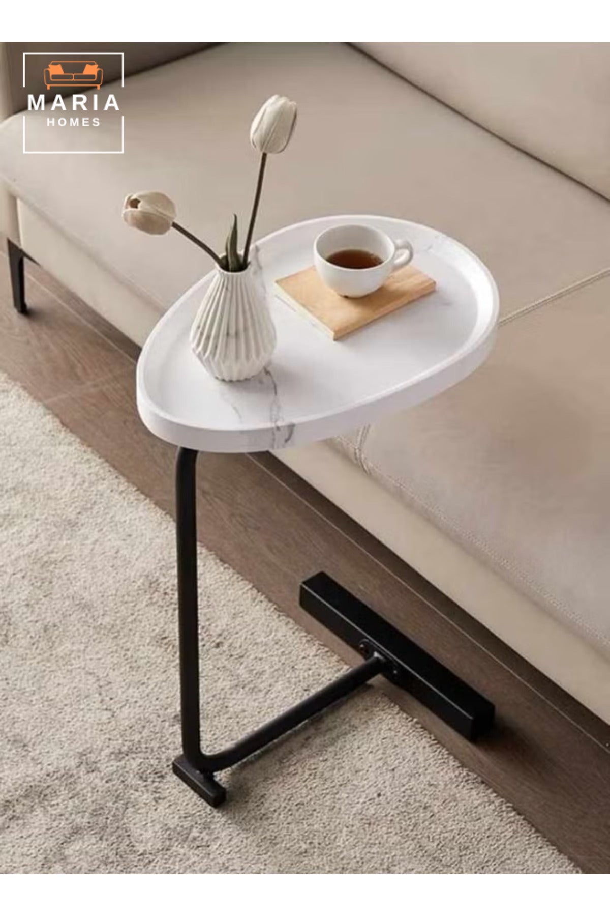 C- Shaped Sturdy Nordic Style Coffee Table Sofa Side Table End Table For Living Room
