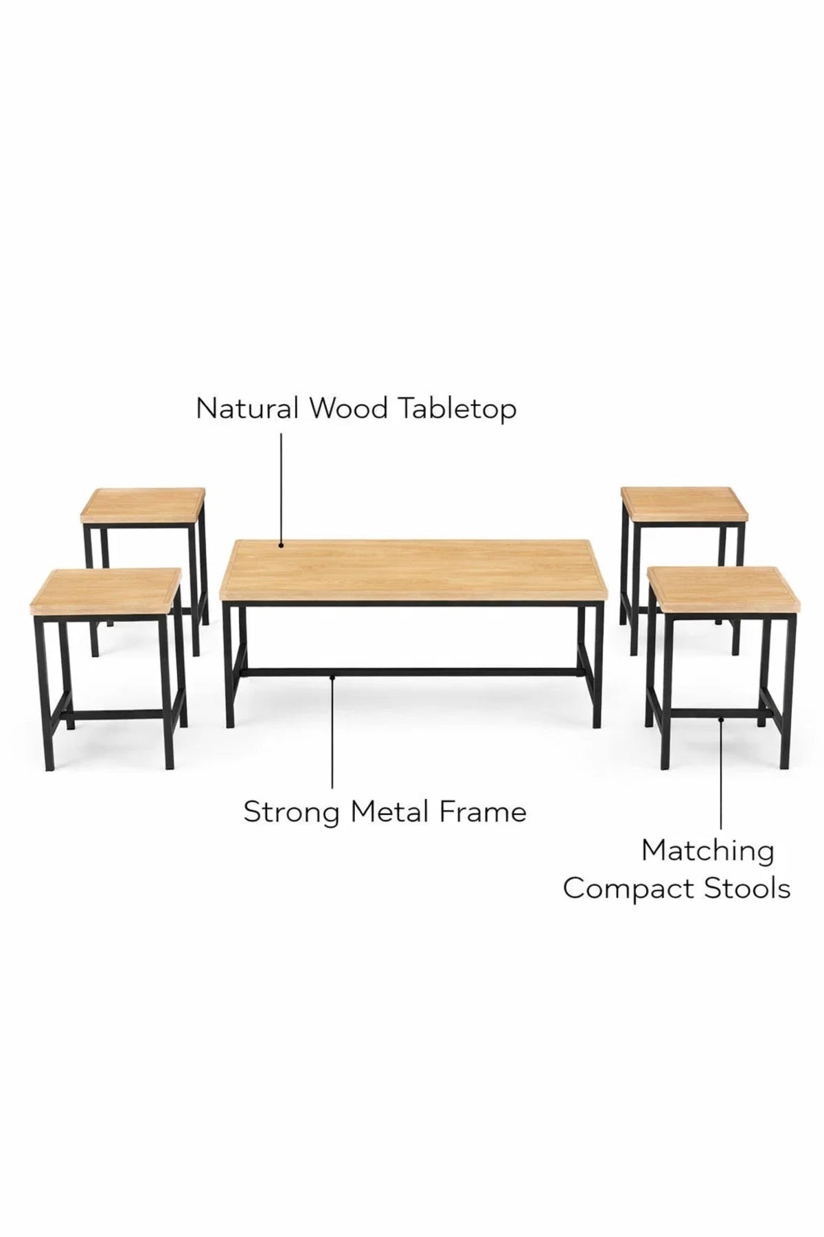 Modern Wood Coffee Table Set with 4 Side Tables modern wood coffee Center