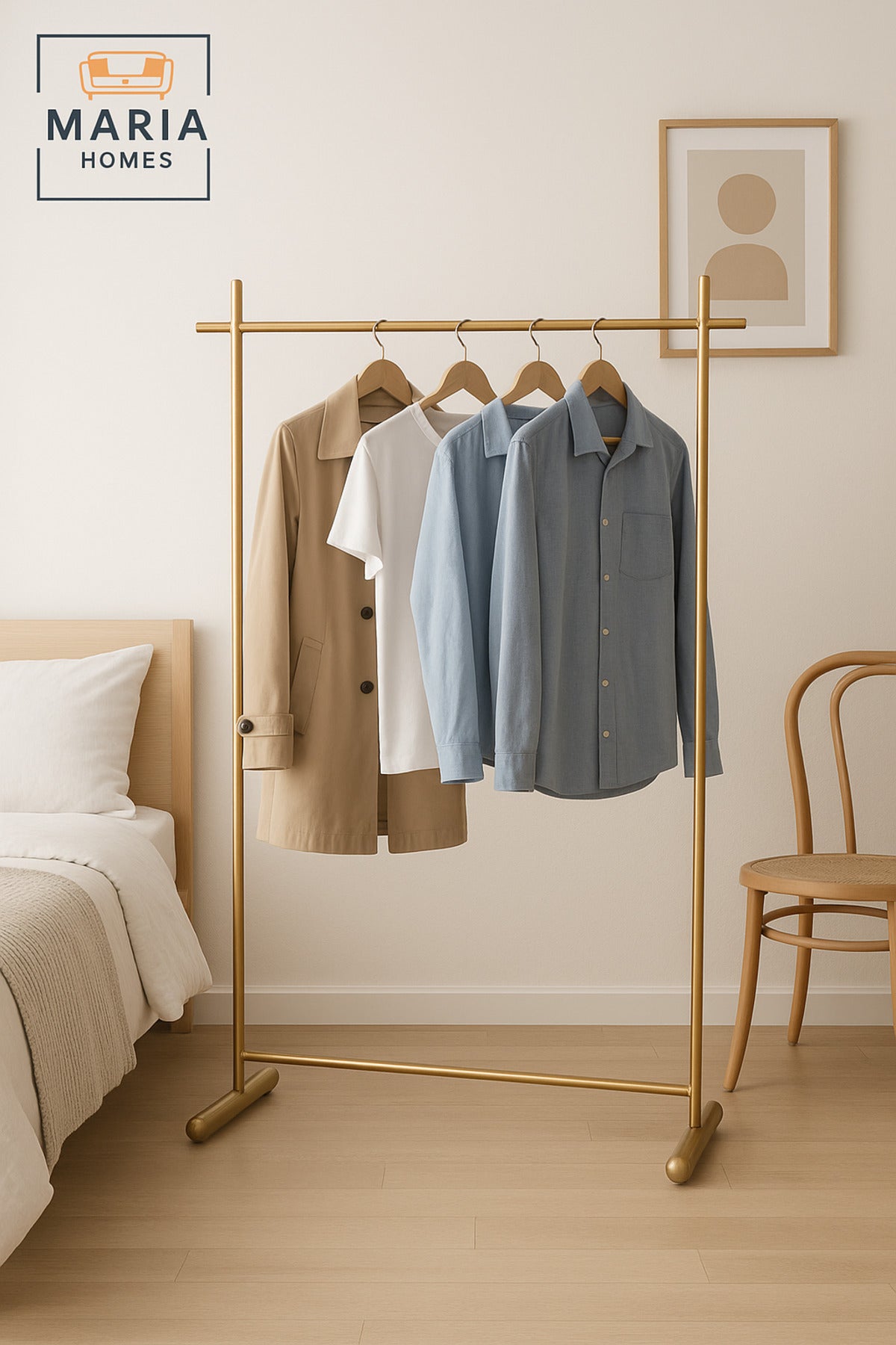 Gold Clothing Rack 178_138 cm Ð Modern Metal Garment Hanger Stand for Clothes & Dresses