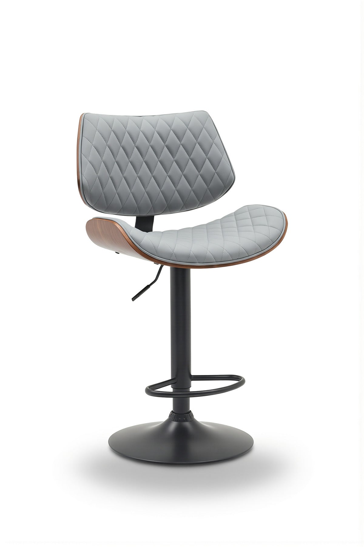 Light Grey Modern Adjustable Bar Stool for Kitchen Island & Home Bar,Swivel, Cushioned Seat