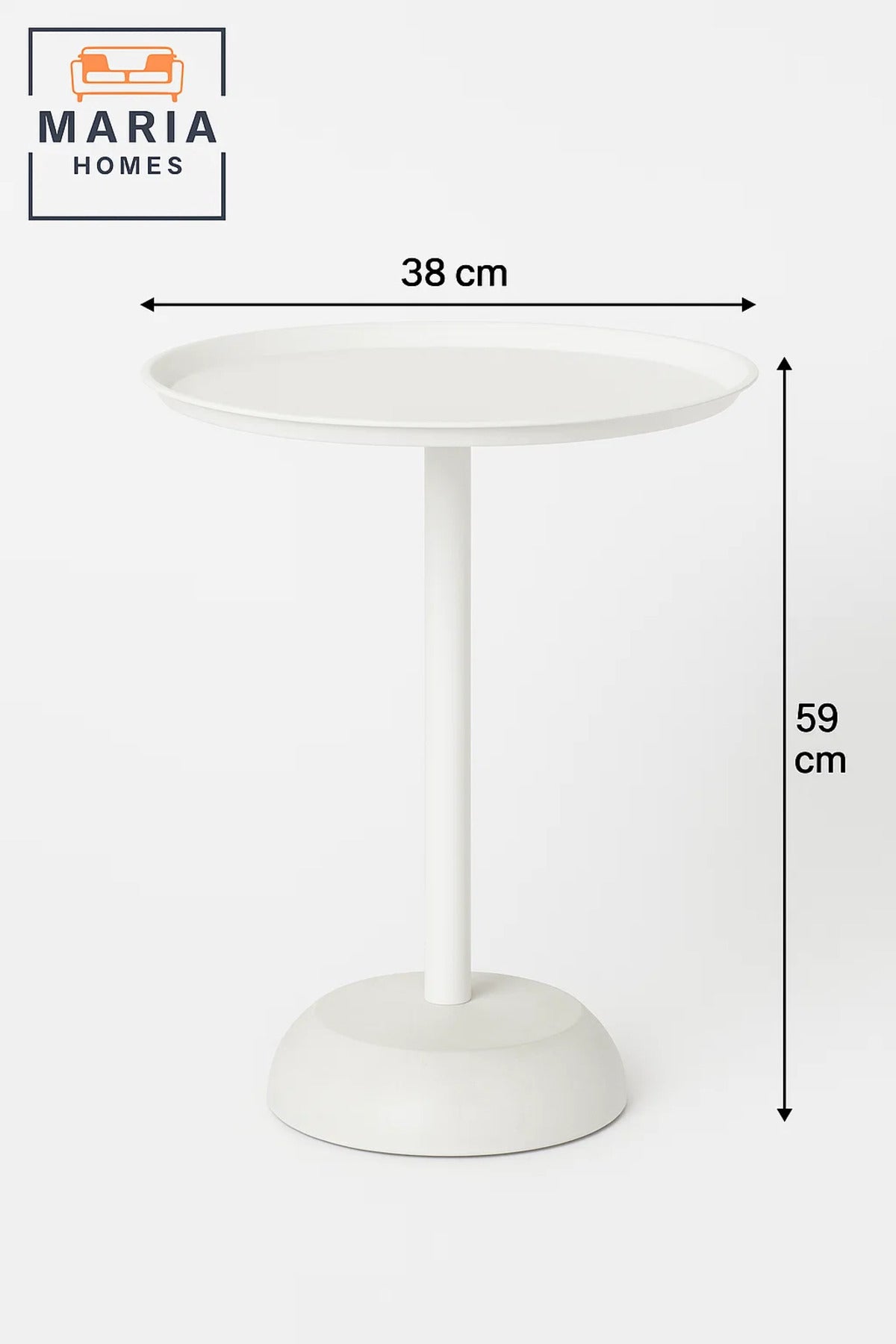White Pedestal Round Table with Raised Edge Ð Modern Minimalist Accent Piece