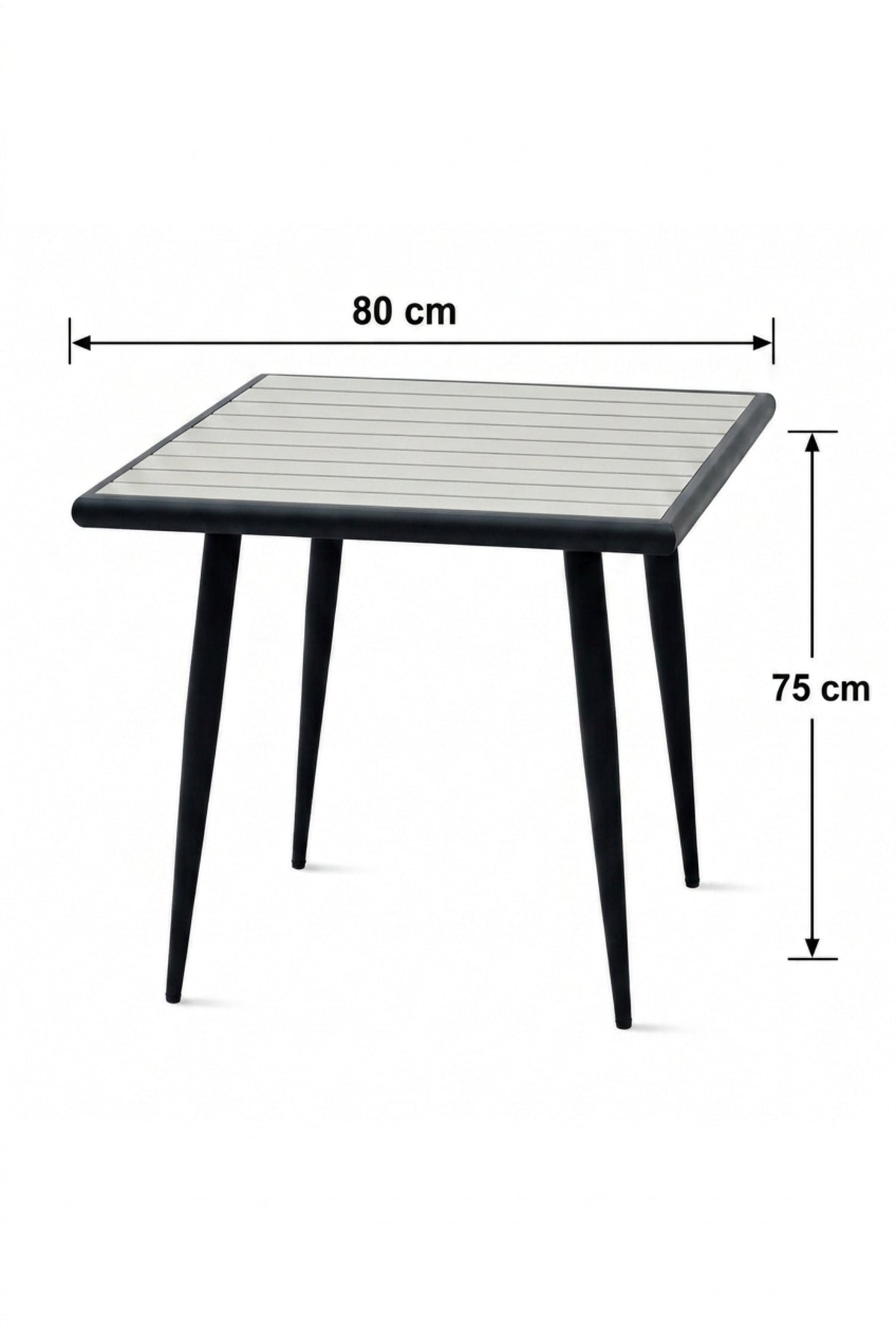 Modern Square Dining Table Caf≈Ω Table Kitchen Table Patio Table for Restaurant Balcony Black