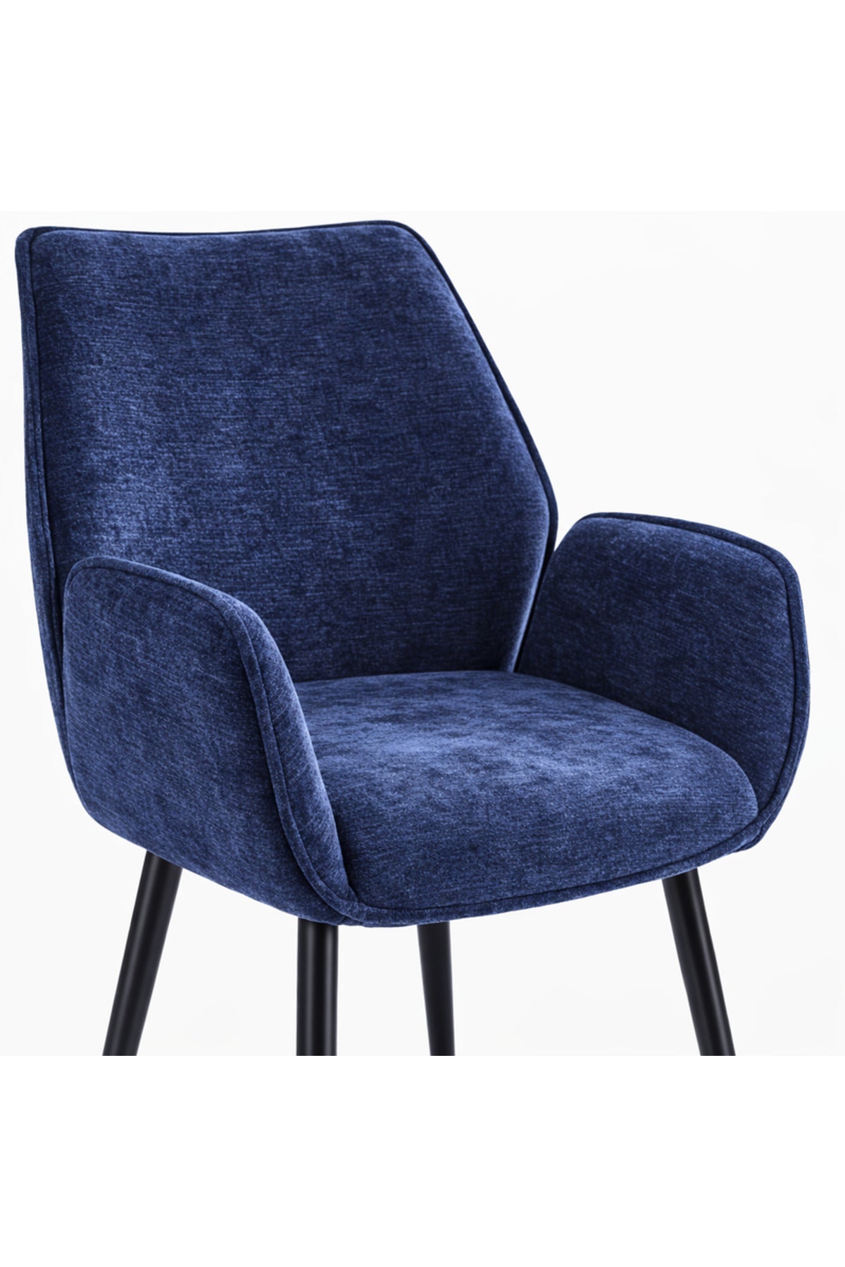 Blue Armchair with Black Metal Legs, 91x47x49 CM blue armchair Dining Room Chair
