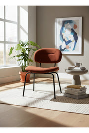 Modern Red Velvet Dining Chair with Metal Legs Comfortable Dining Room Chair