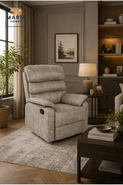 Luxury Manual Recliner Armchair with Padded Backrest and Plush Comfort Seating