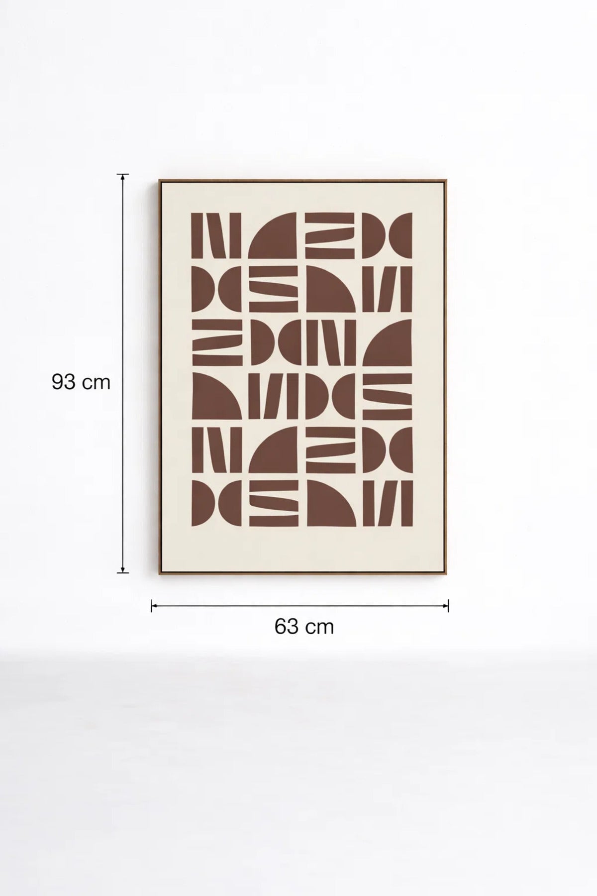 Abstract Geometric Wall Art with Wooden Frame 93 x 63 cm
