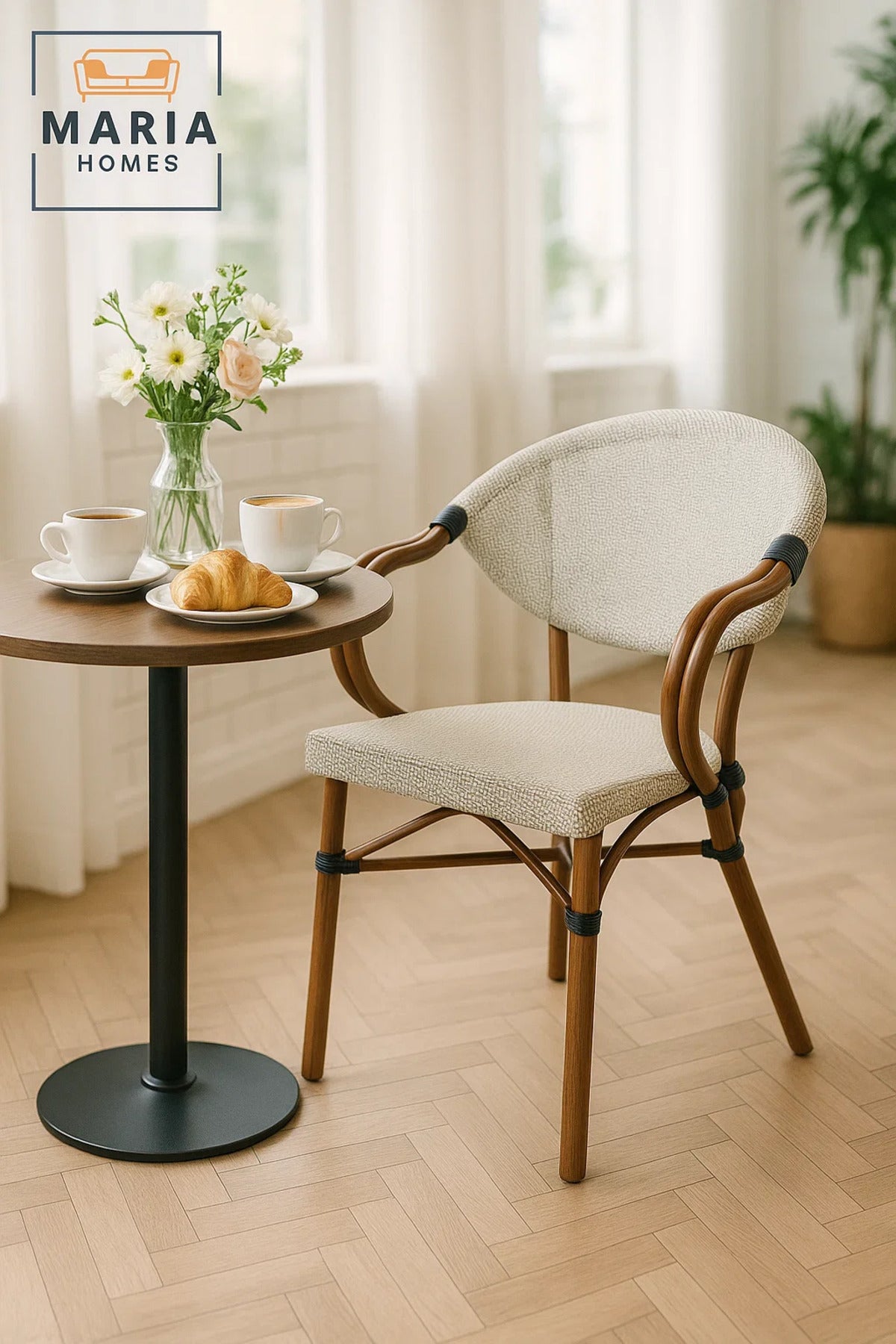 WHITE Curved Back Kitchen Chair