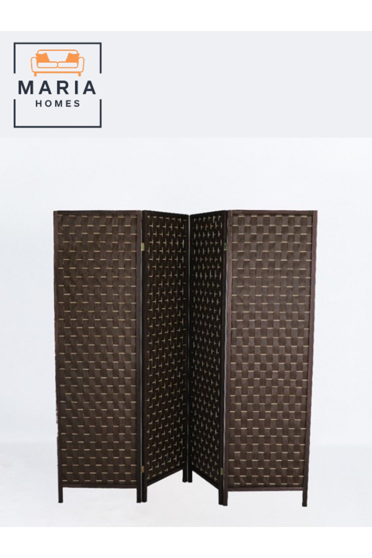 Coffee 4-Panel Folding Room Divider Ð Privacy Partition Screen for Home, Office & Majlis 180_178 cm
