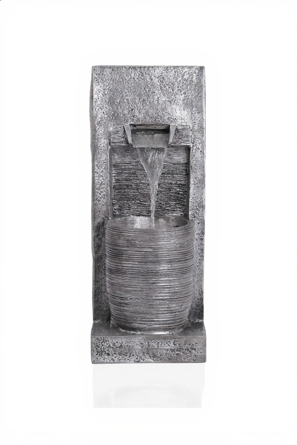 Artificial Fiber Jar Waterfall Fountain 90cm Indoor Decorative Water Feature with Pot