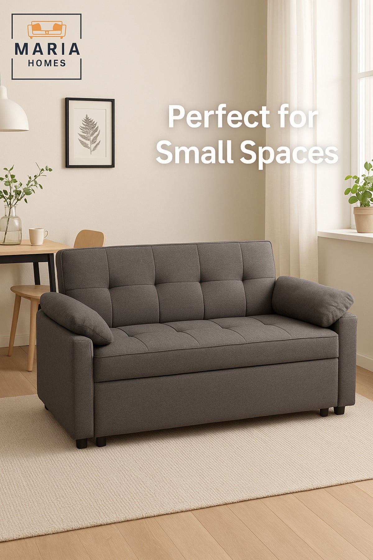 Dark Gray Convertible Sofa Bed Ð Pull-Out Sleeper with Storage for Living Room & Guest Use