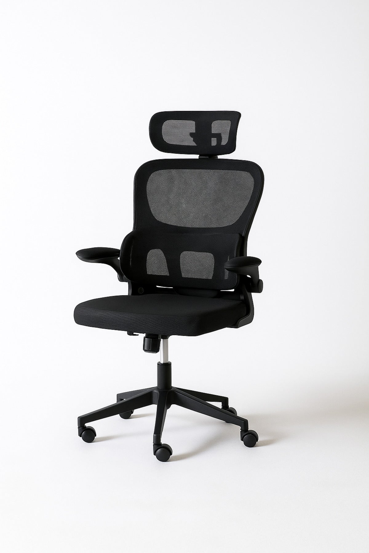 Black Ergonomic Office Chair Ð Adjustable Mesh Swivel Chair with Headrest and Lumbar Support