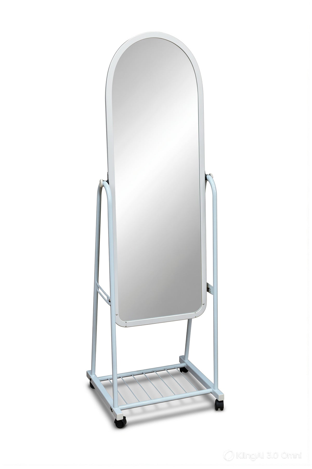 White Full Length Standing Mirror with Metal Frame Floor Dressing Mirror for Bedroom Hallway Decor