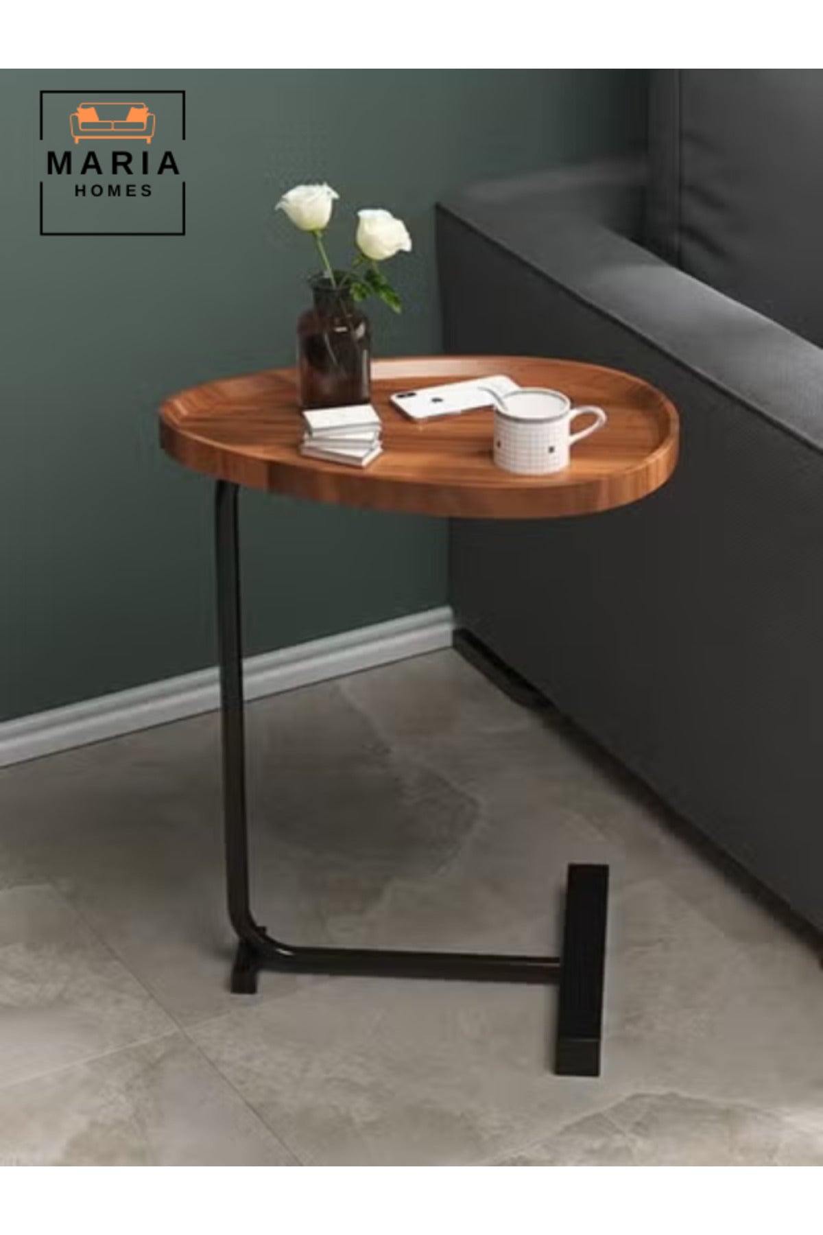 C- Shaped Sturdy Nordic Style Coffee Table Sofa Side Table End Table For Living Room