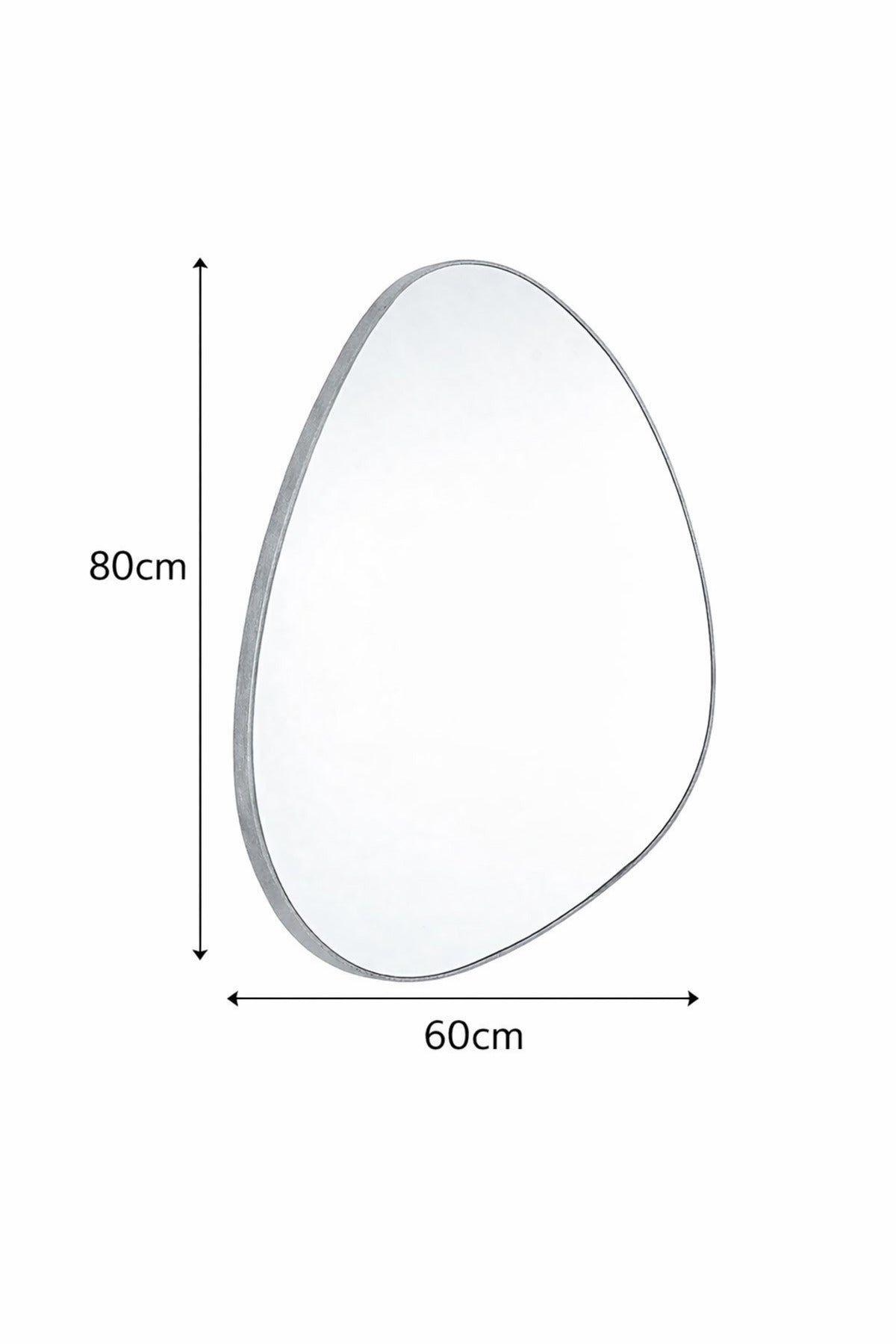 Modern Irregular Oval Wall Mirror with Minimal Frame Design