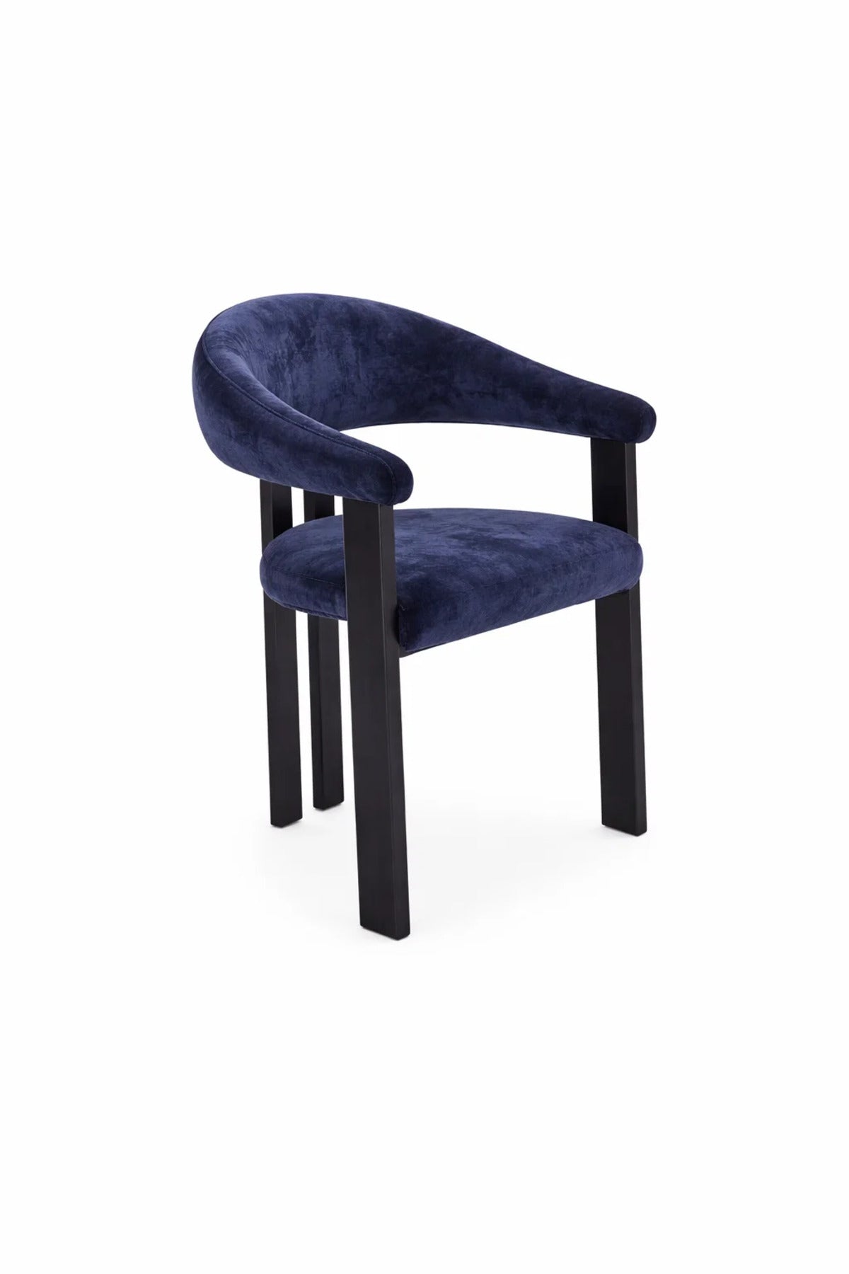 Blue Armchair with Black Wooden Legs, 79x49x48 CM blue armchair Dining Room Chair