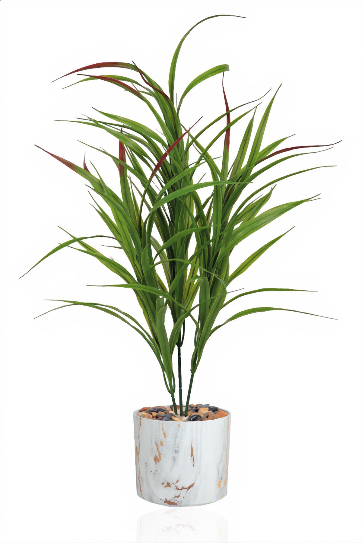 75CM Artificial Cordyline Plant with Marble Style Pot | 3 Branch Indoor Decorative Plant