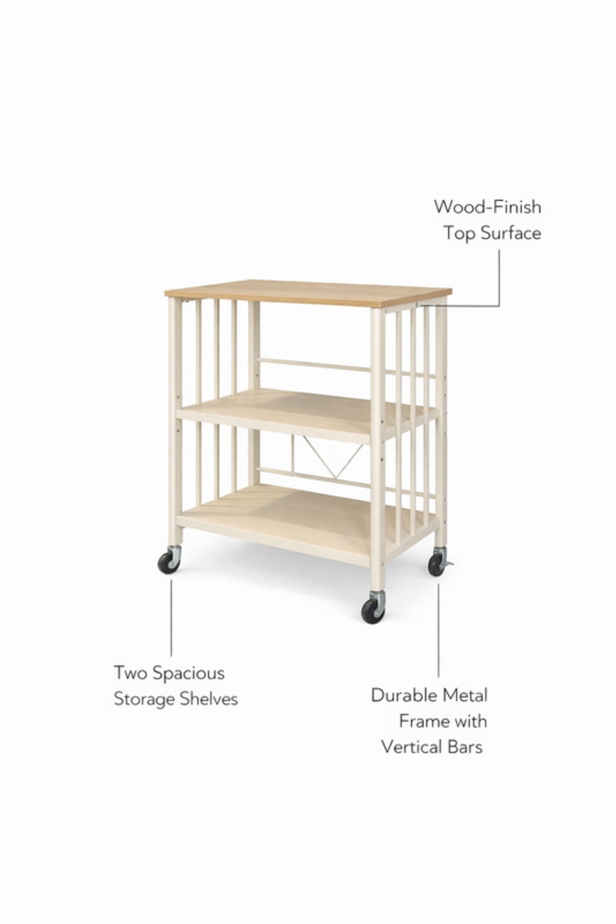 Mobile Storage Shelf with Wheels 60_40_80 cm Multi-Purpose Organize
