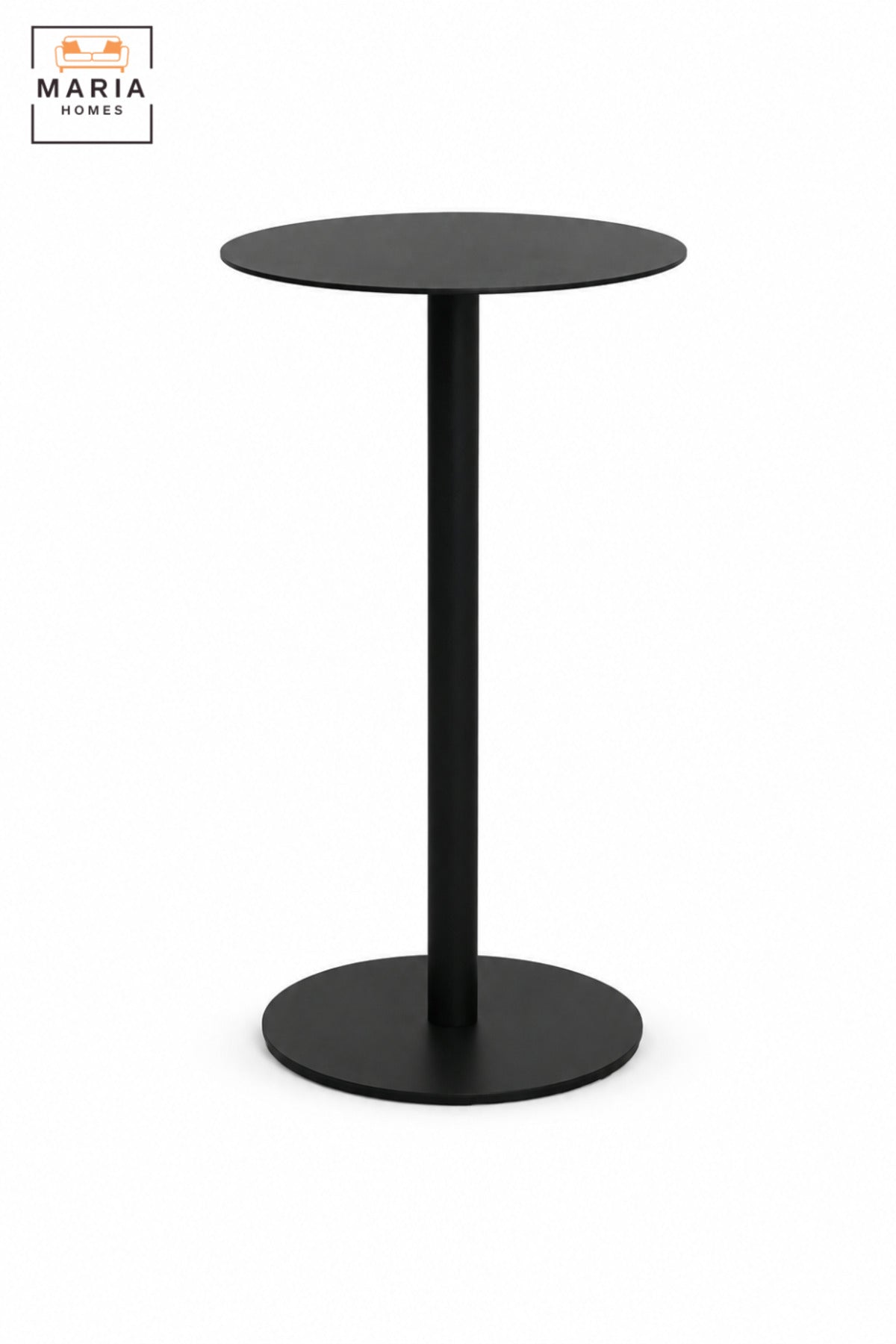 Modern Round Café Table with Slim Pedestal Base, Minimalist Compact Bistro Table for Coffee Shop, Restaurant, Dining Area & Lounge – 37 × 37 × 60 CM