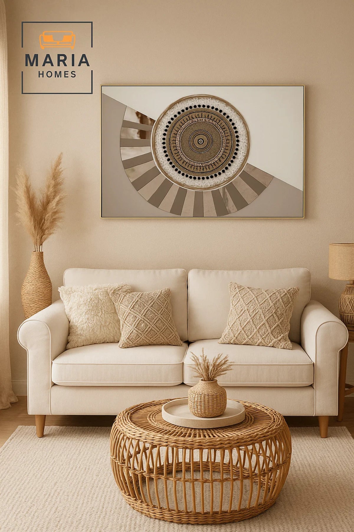 Boho Mandala Mirror Wall Art Ð Modern Decorative Accent for Living Room, Bedroom & Hallway-120*80CM