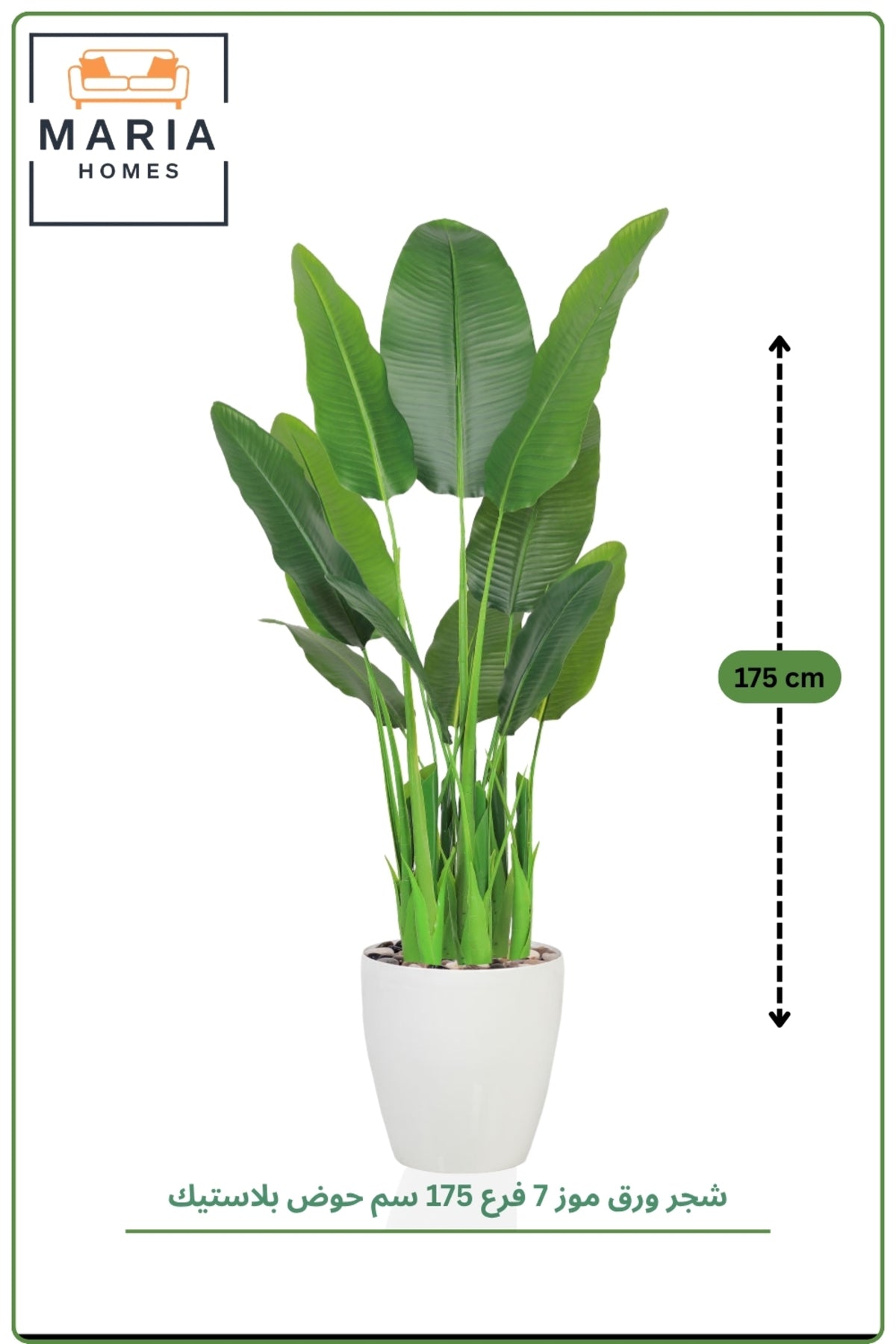 Artificial Banana Leaf Tree 220 cm with 8 Branches in Pot