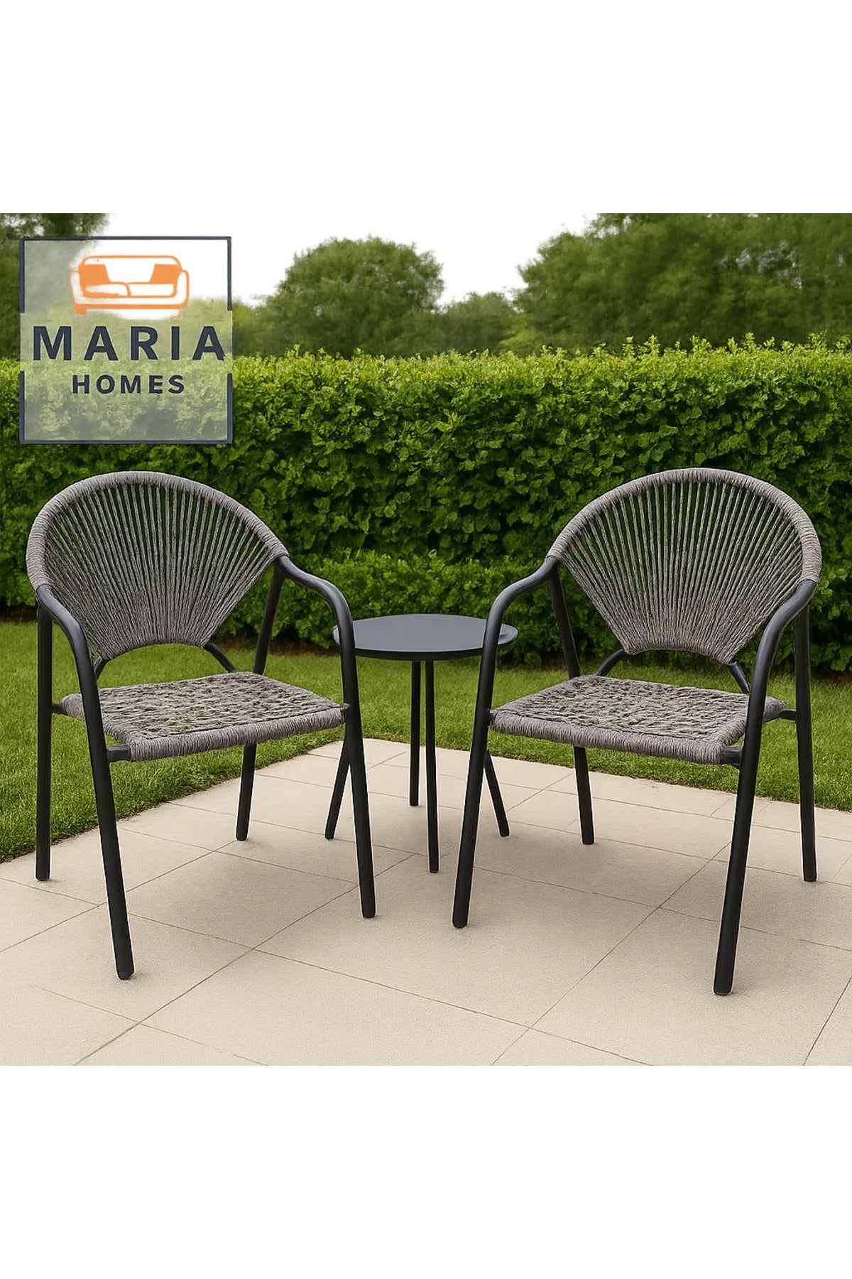 Stylish Gray Rope Woven Outdoor Chair Ð Durable and Modern Patio Seating