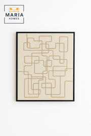 Large Minimalist White & Beige Geometric Line Wall Art Ð Framed Canvas 120_80 cm