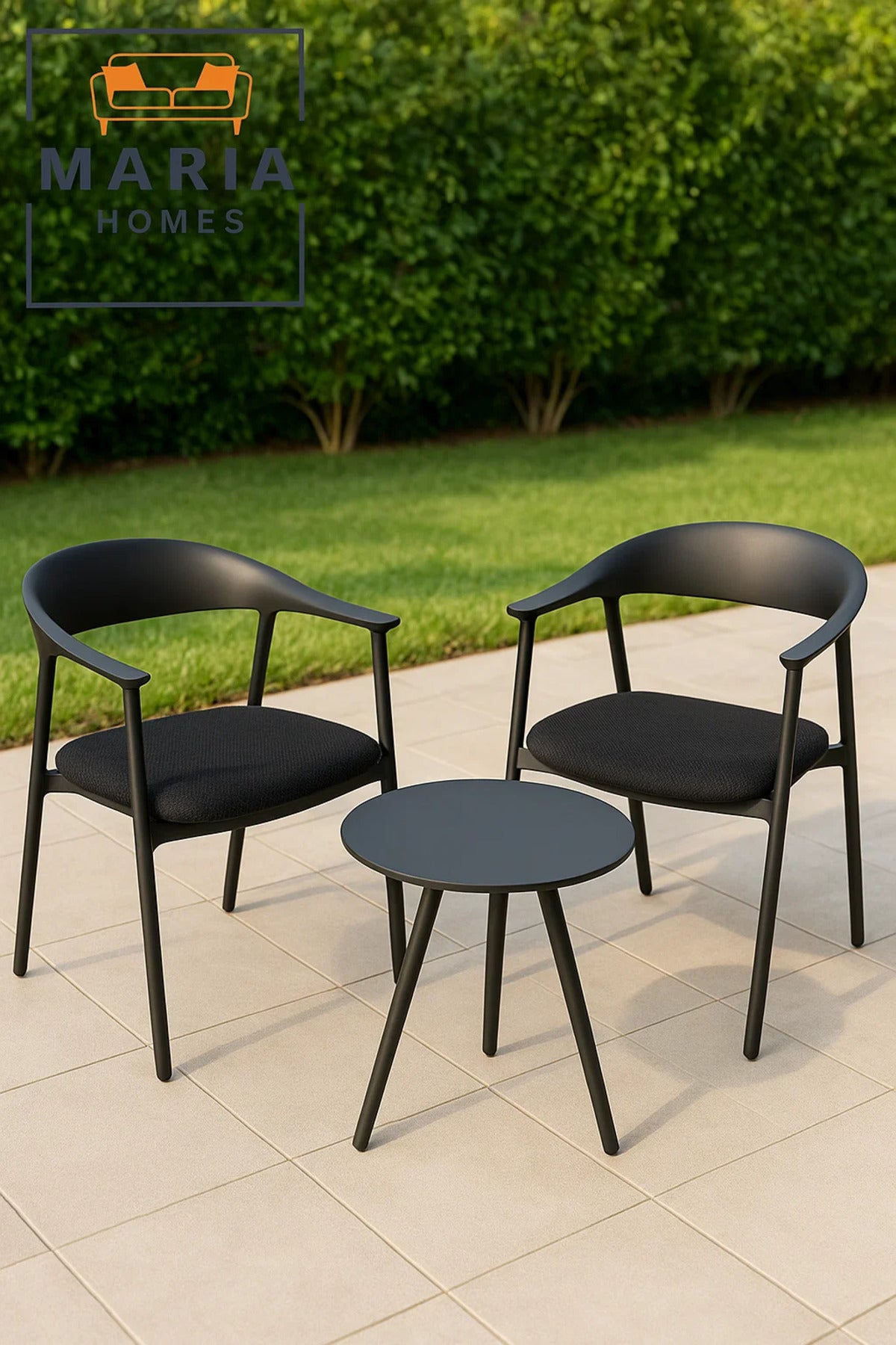 Black Modern Armchair with Curved Back and Fabric Seat Ð Stylish Dining or Office Chair
