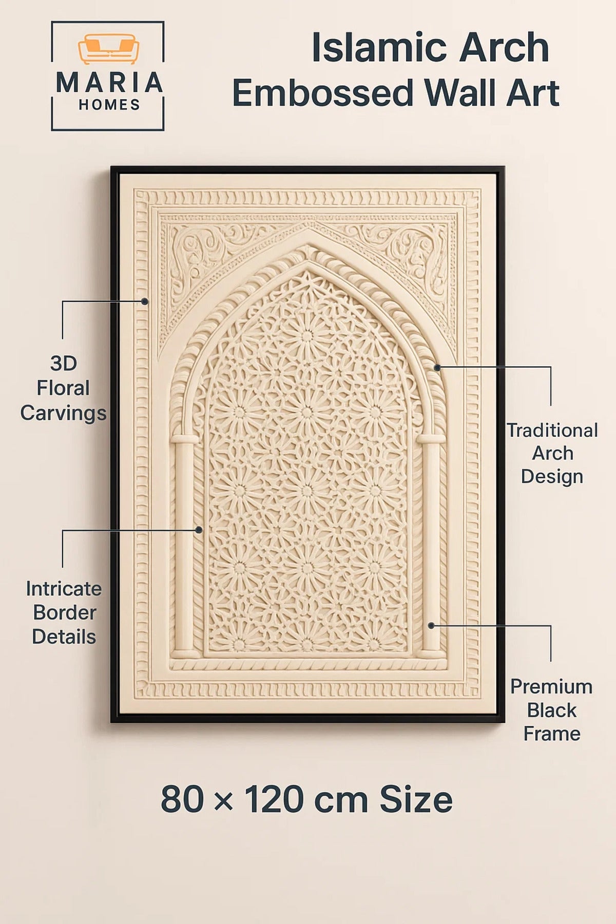 Modern Wall Art 120_80 √ê Abstract Frame & Luxury Islamic Wall Decor for Living Room