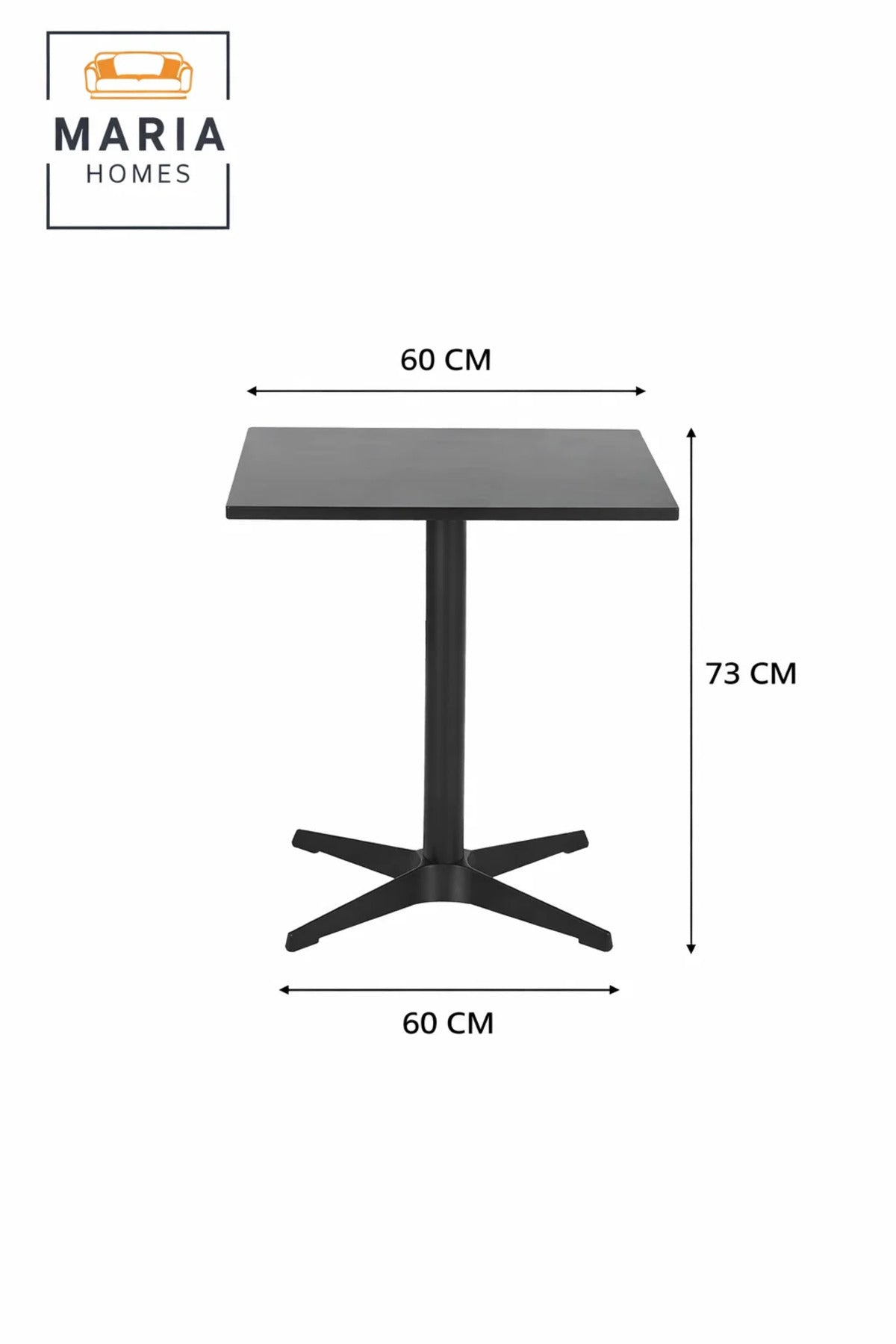 Black Square Table 60_60_73 cm Ð Modern CafŽ & Dining Table