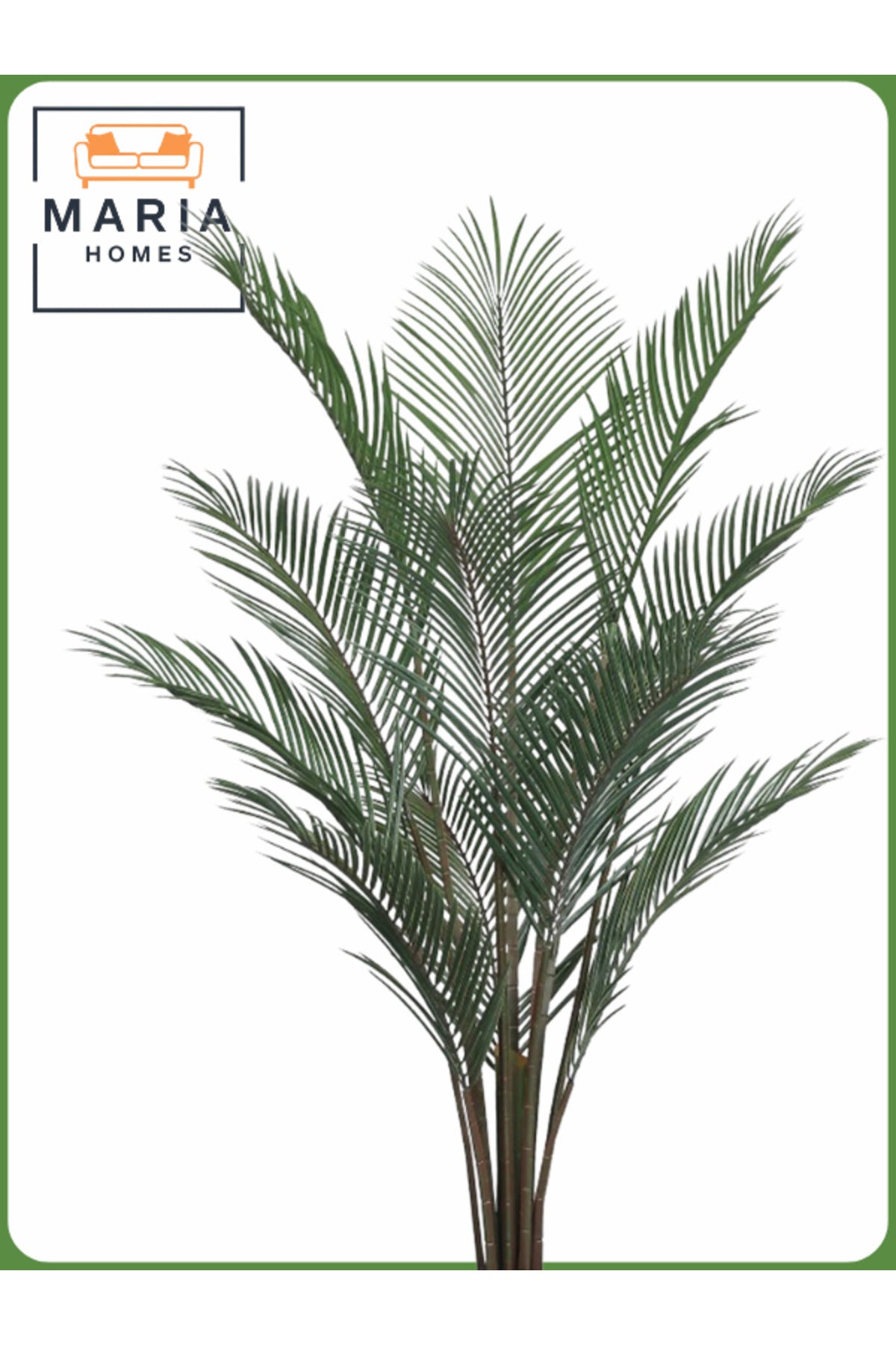 Artificial Areca Palm Tree 155 cm – Indoor Decorative Plant with Light Gray Pot