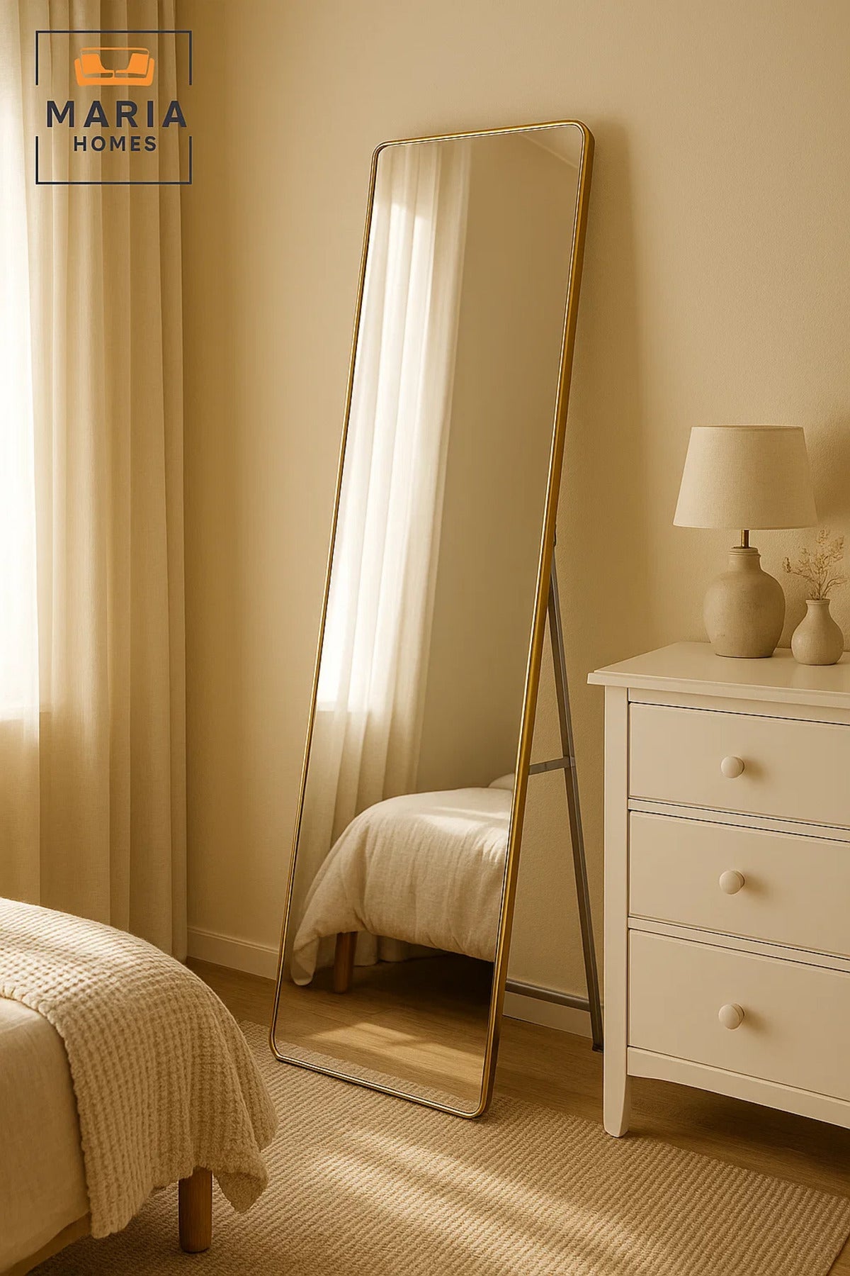 Full Length Gold Frame Mirror 170x50 Standing Mirror Dressing Floor Mirror for Bedroom D≈Ωcor
